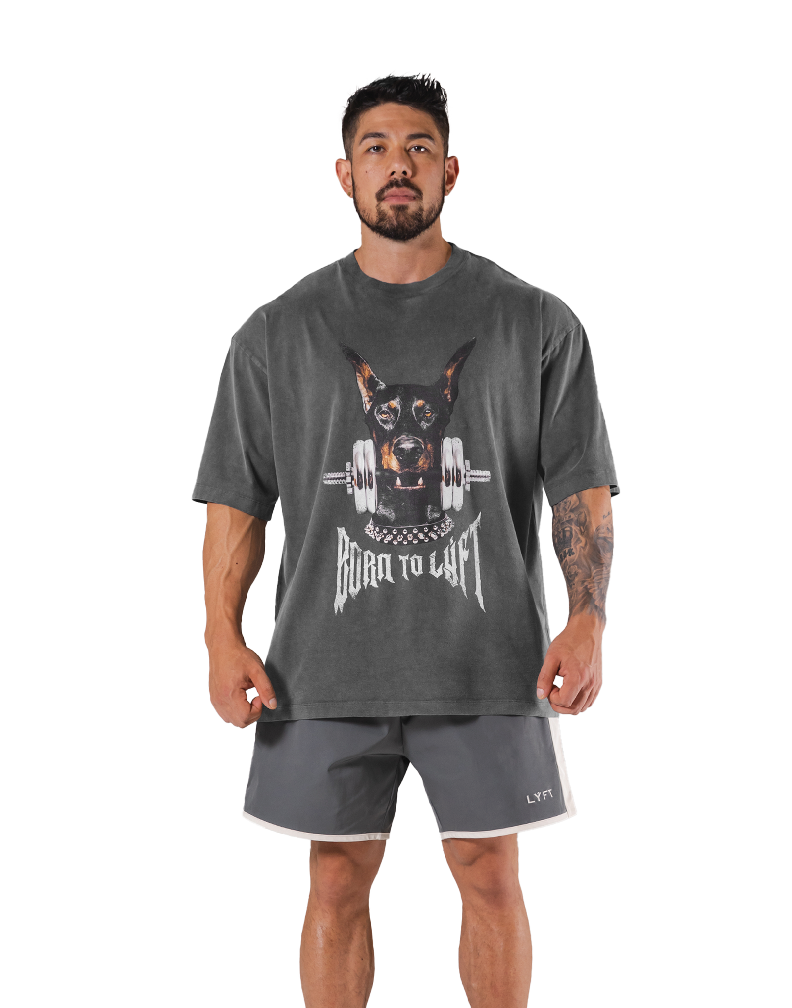 Dog Graphic Vintage Big T-Shirt - D.Grey – LÝFT