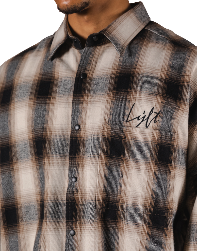 Oversize Flannel Shirt - Brown – LÝFT