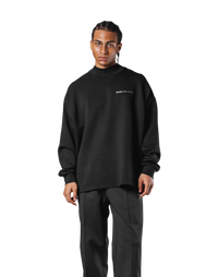 Oversize Mock Neck Pullover - Black – LÝFT