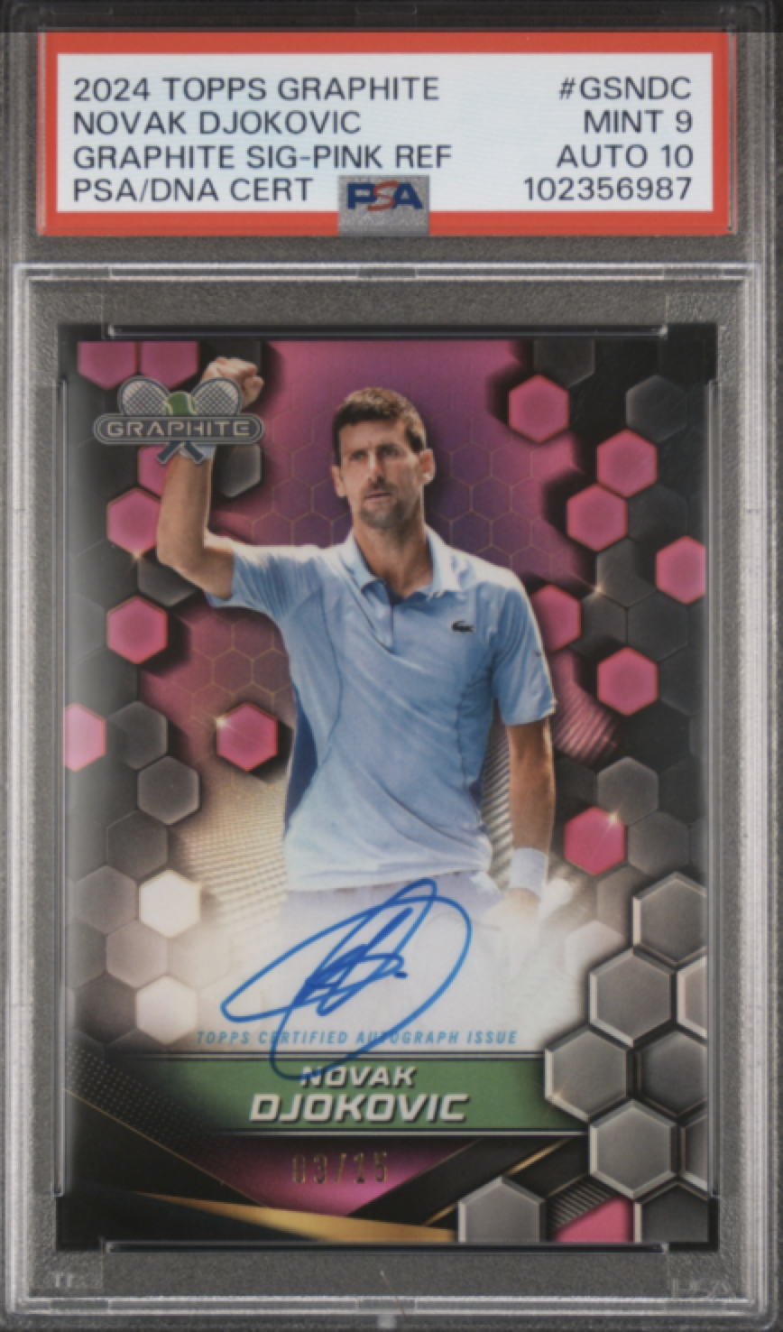 First Tennis Submission! 2024 Topps Graphite Novak Djokovic Pink