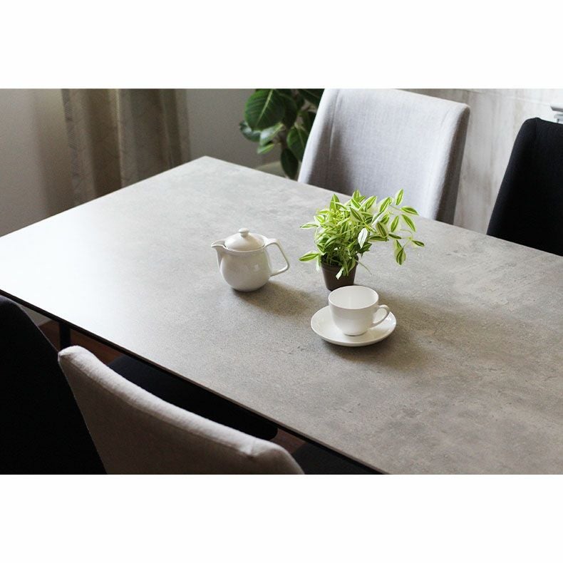 4人用 幅135cm セラミック ダイニングテーブル 石目調 ニュートン