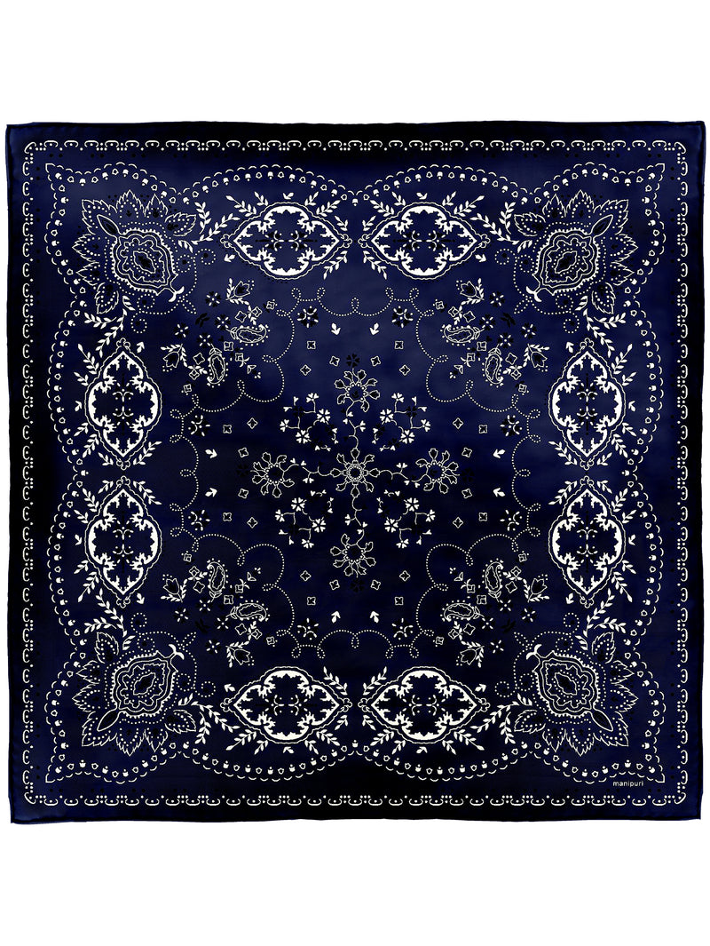 シルクスカーフ65＞ ペイズリーバンダナ – manipuri