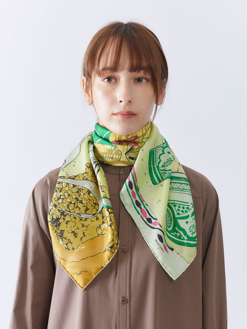 シルクスカーフ88＞コーヒー柄 – manipuri