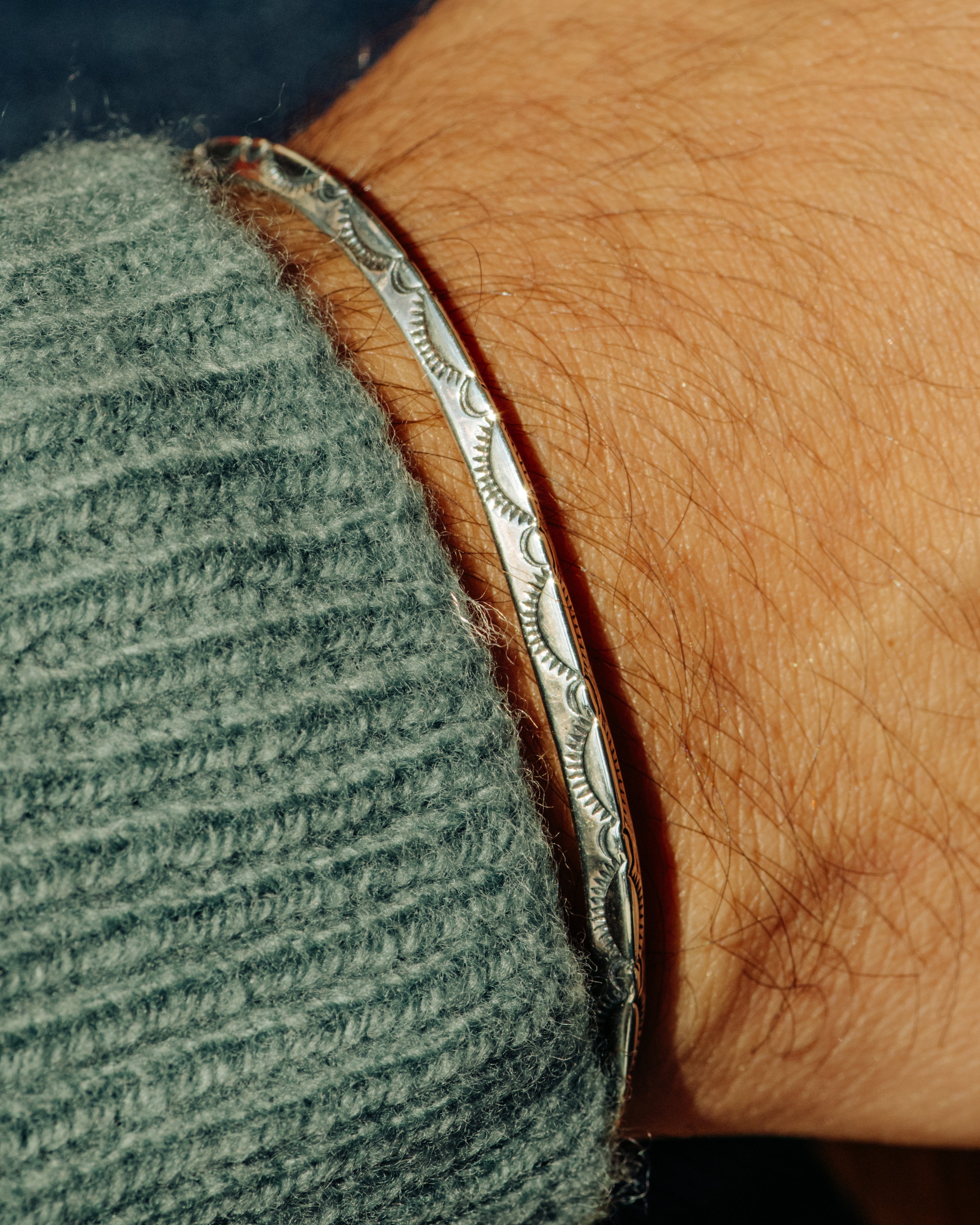 Larry Smith Men's Extra Thin Triangle Sterling Silver Cuff