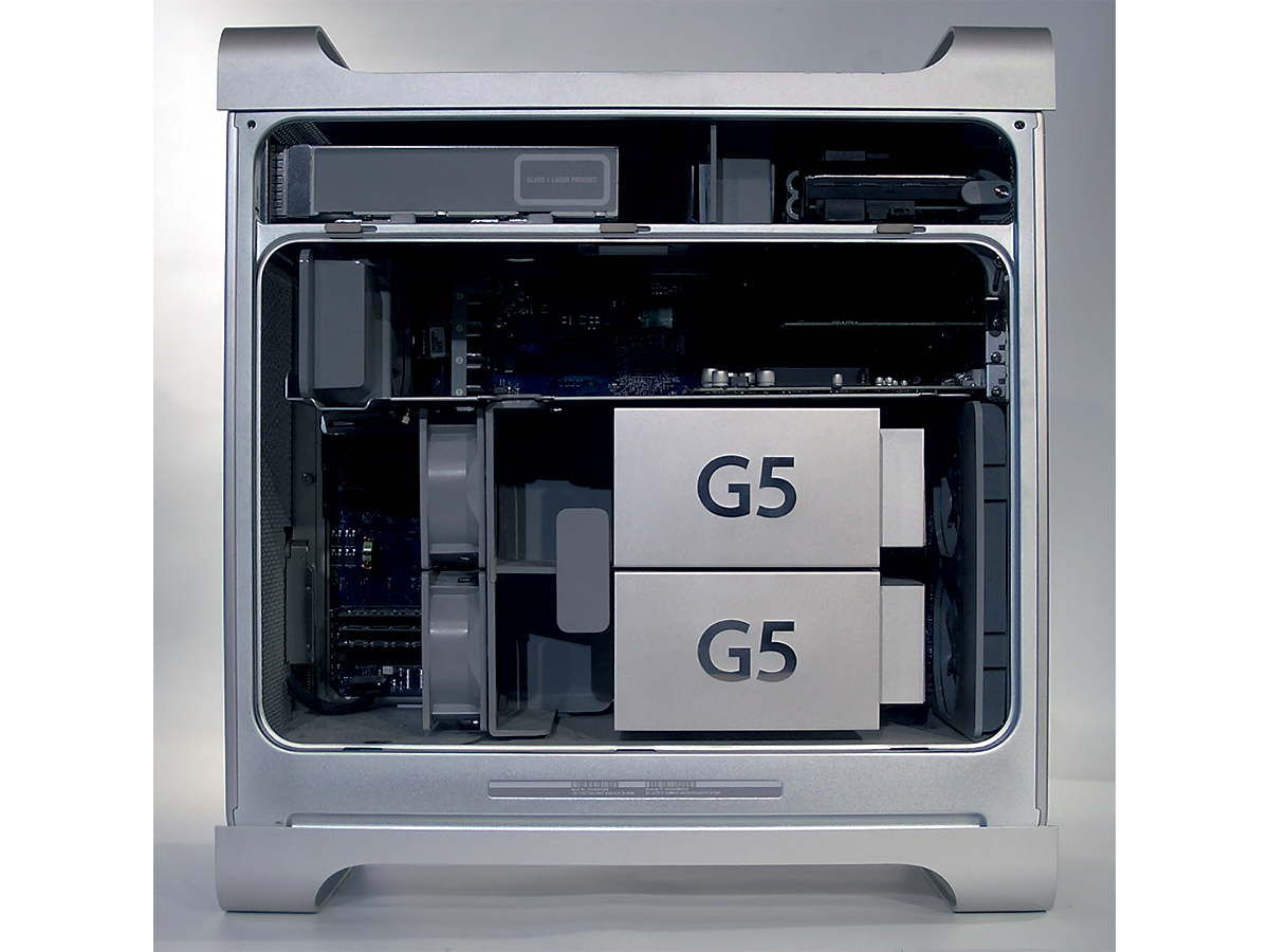 Power Mac G5。2003年登場の透明パネルで魅せる内部美