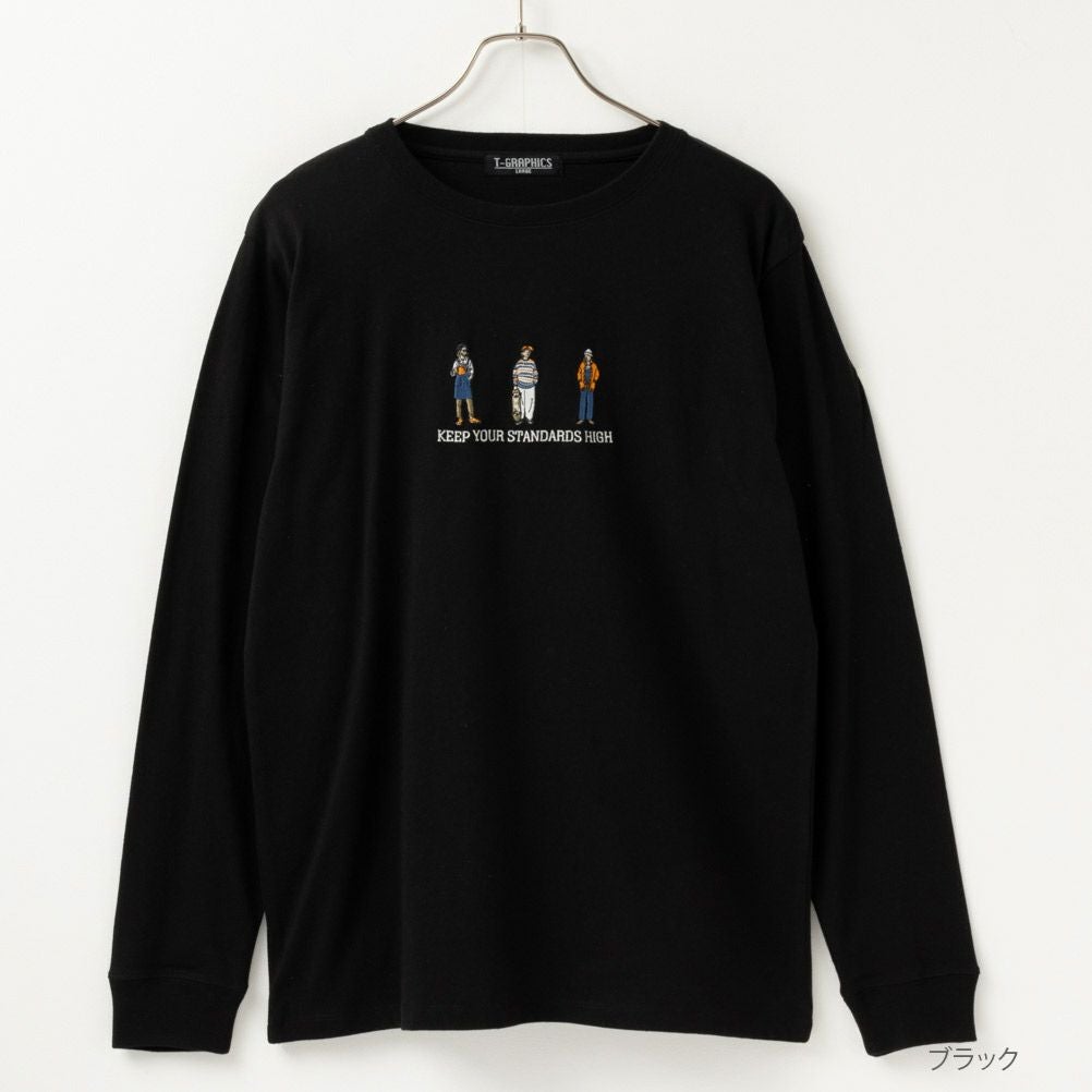 T-GRAPHICS 胸刺繍ロングスリーブTシャツ メンズ