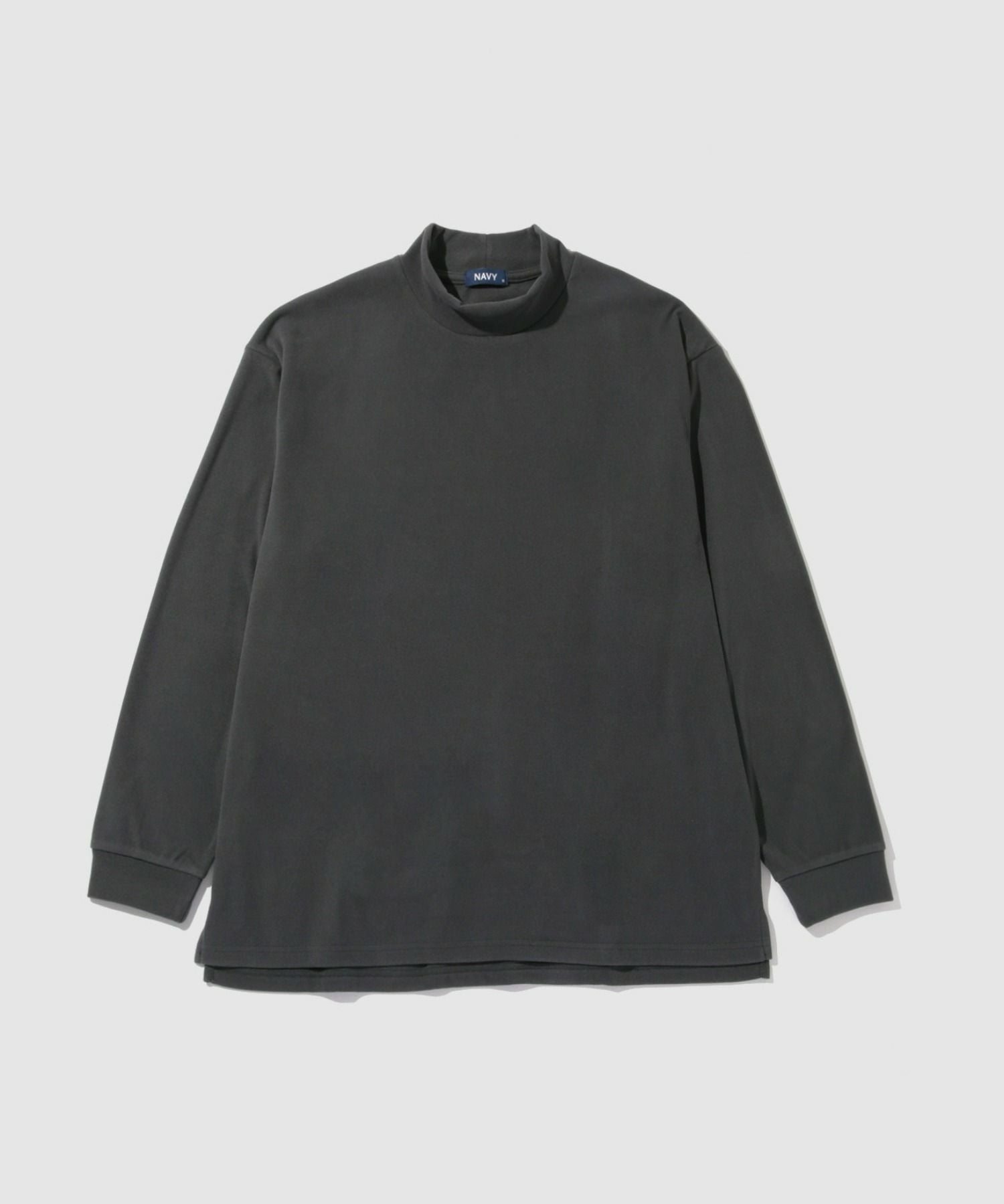 NAVY MAC HEAT シルキータッチモックネックTシャツ メンズ