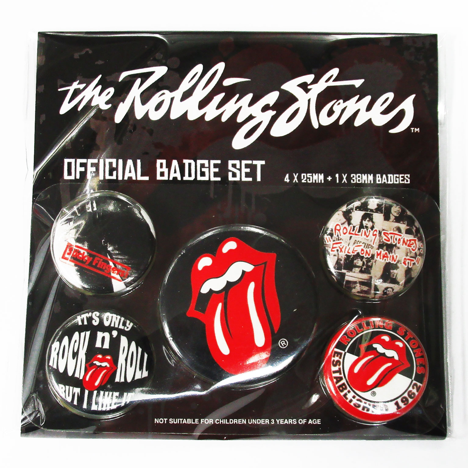 再入荷】オフィシャル バンド缶バッジ：ローリングストーンズ ROLLING