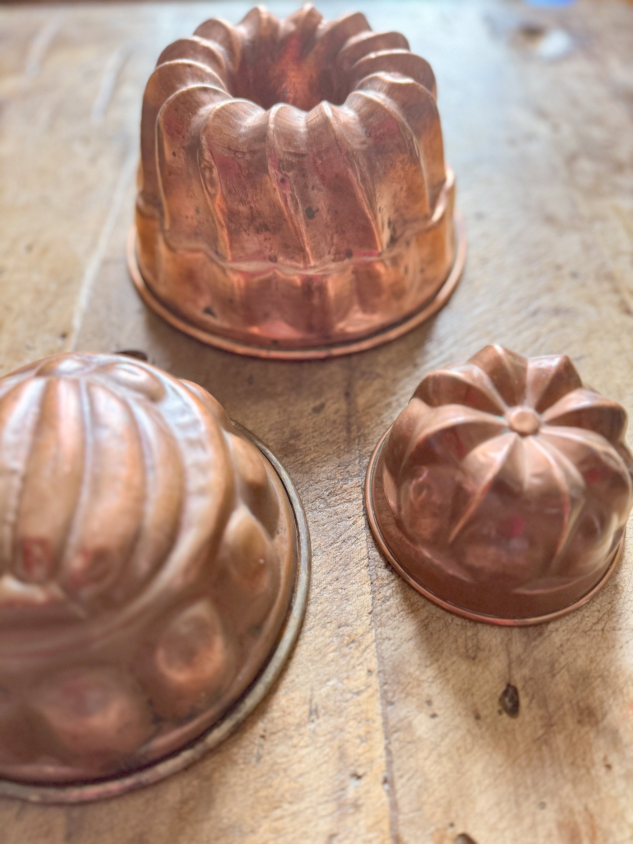 Set of Three Copper Molds – Madame de la Maison