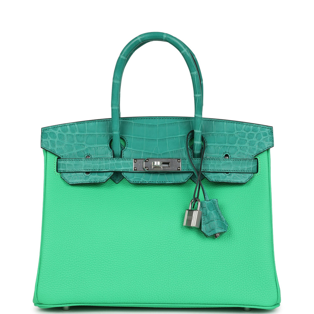 Hermes Birkin 30 Vert Comics Togo and Vert Jade Niloticus Crocodile To