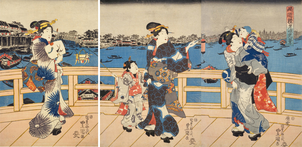 江戸風俗東錦絵 両国橋夕涼光景 国貞改二代豊国 | - Japaaan