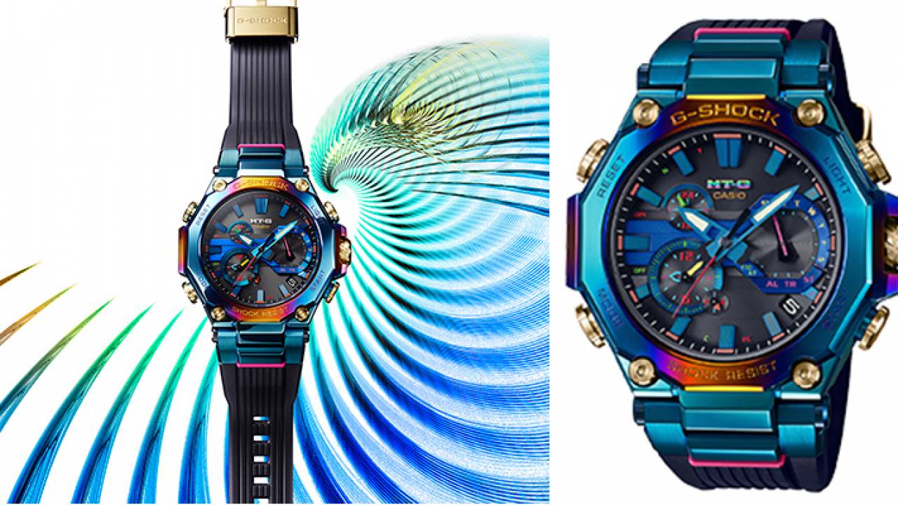 伝説の鳥「鳳凰」がモチーフ！レインボーIPを施し七色に輝くG-SHOCKが