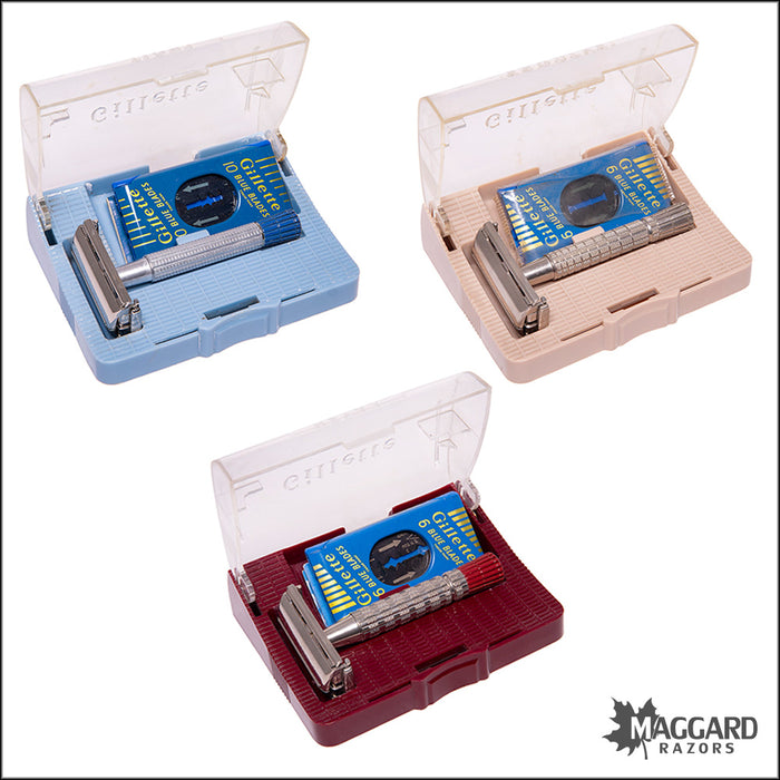 1087 Gillette Superspeed 3-razor Flare tip set 1950s — Maggard Razors