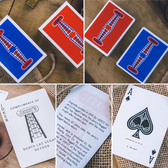 Gilded Vintage Feel Jerry's Nuggets (Blue) Playing Cards – Magic Dream