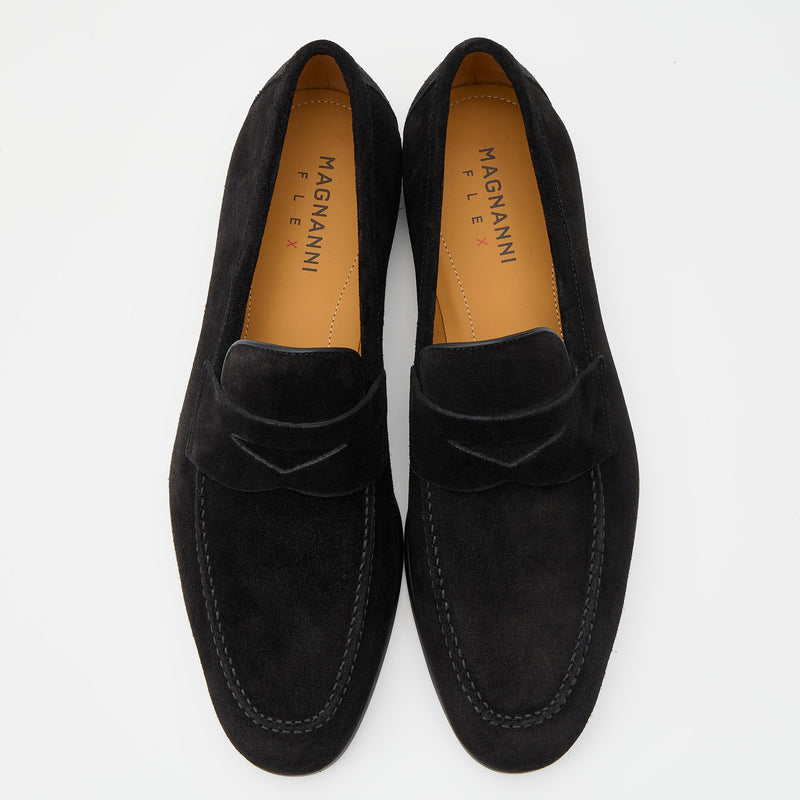 FLEX スエードコインローファー ブラック | 23812 BL/S – MAGNANNI