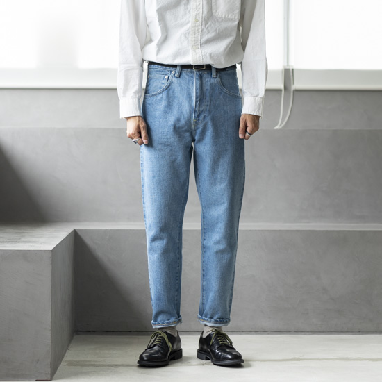 HATSKI Regular Tapered Denim Used ”Ice Blue”［アイスブルー