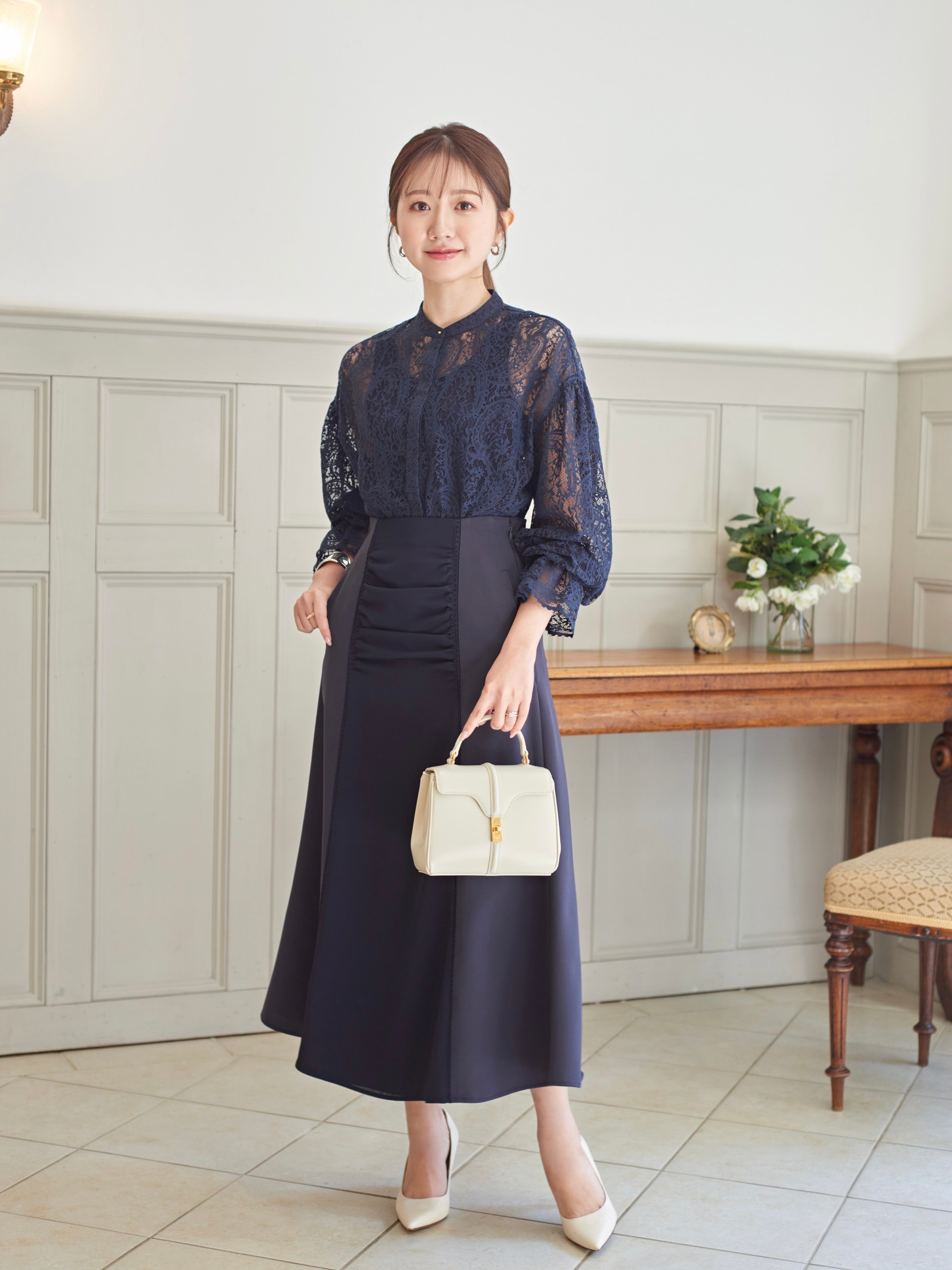 ハシゴレースAラインスカート – Maison Echelle