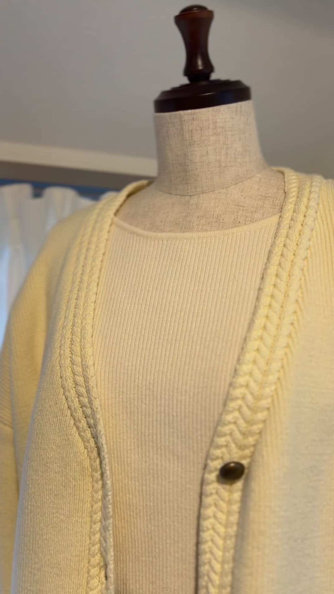 ロープトリミングニットカーディガン【オーガニックコットン