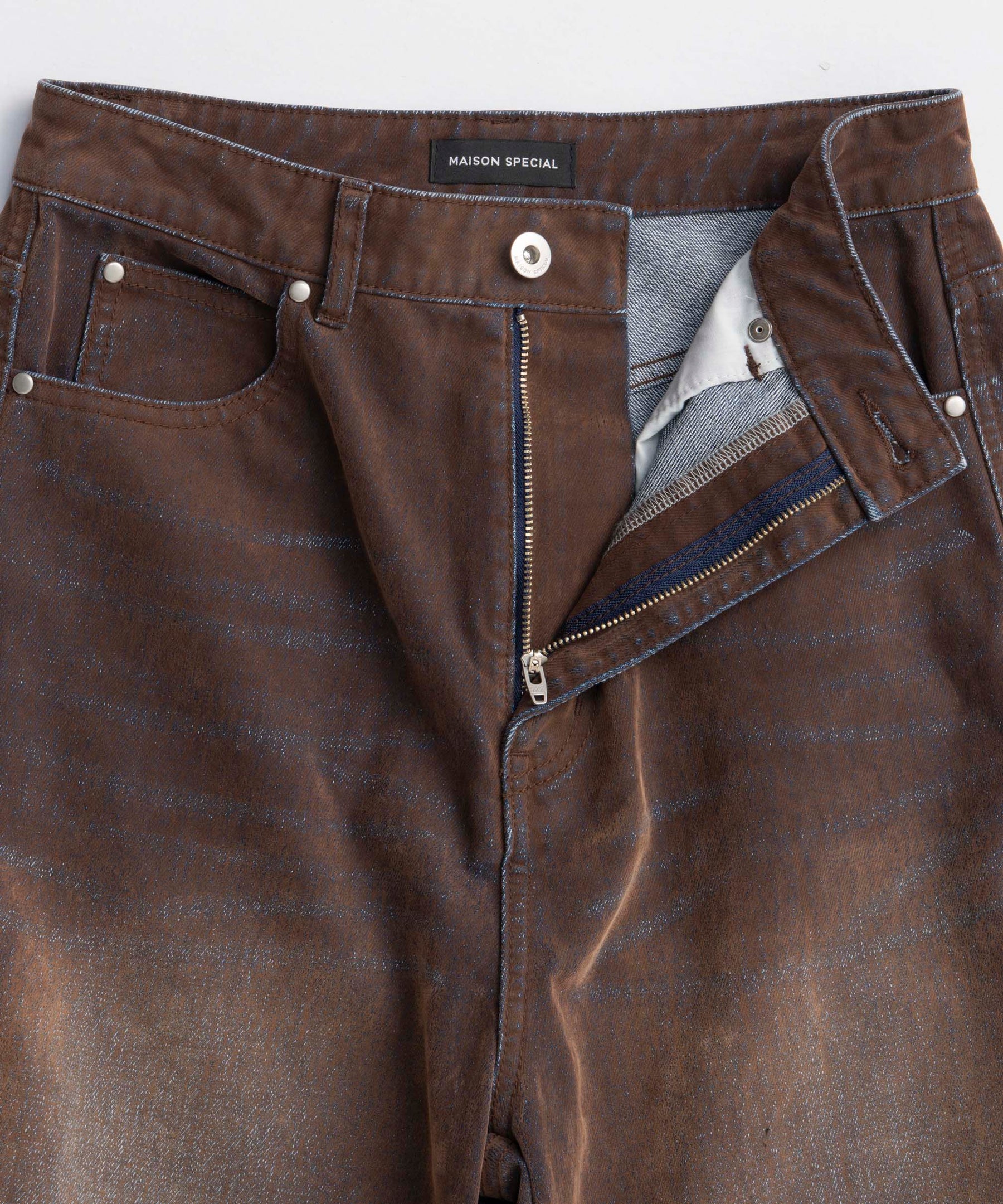 Cover Leg Flocky Denim Pants