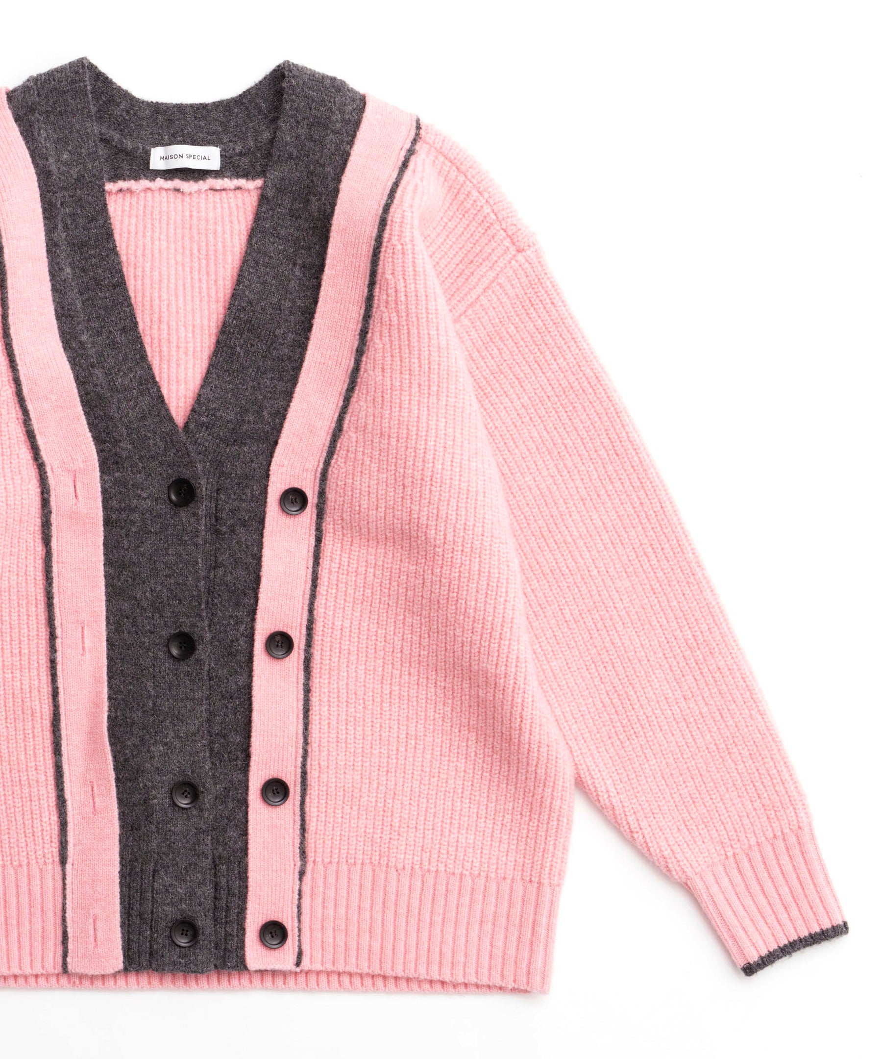SALE】Double Color Layered Knit Cardigan