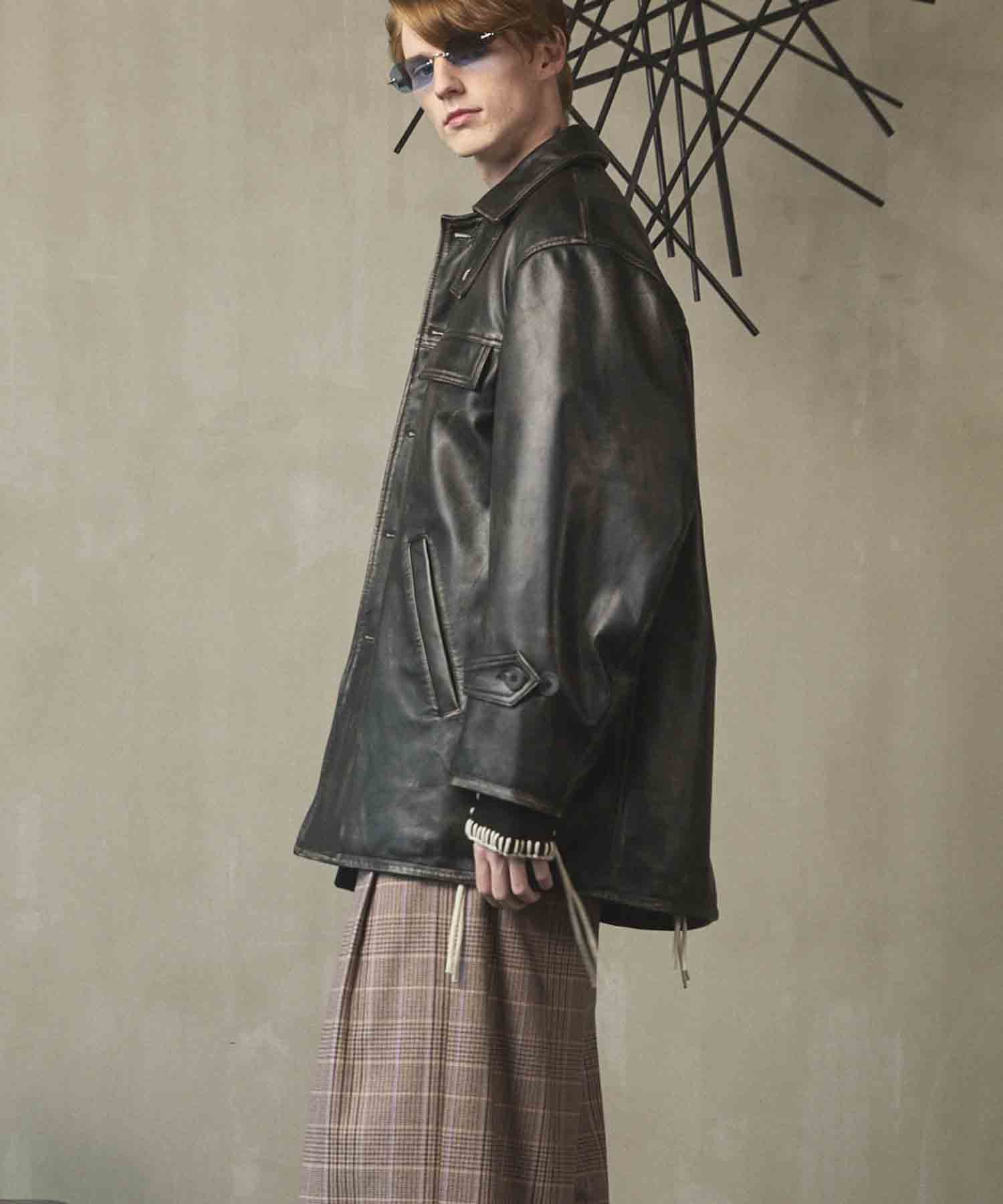 25AW PRE-ORDER] Sheep Leather Car Coat