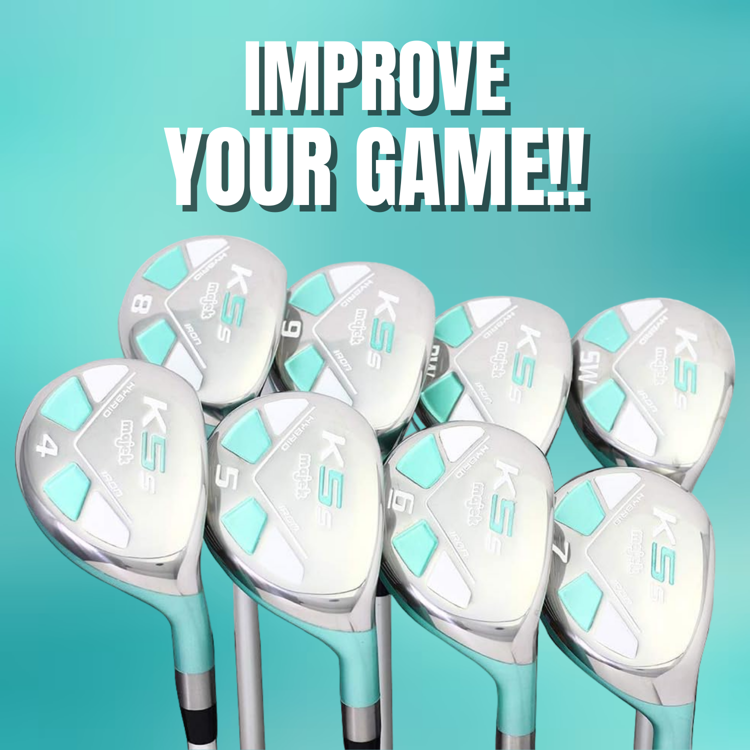 Majek K5s Teal Ladies Golf Hybrids Irons Set Womens All True