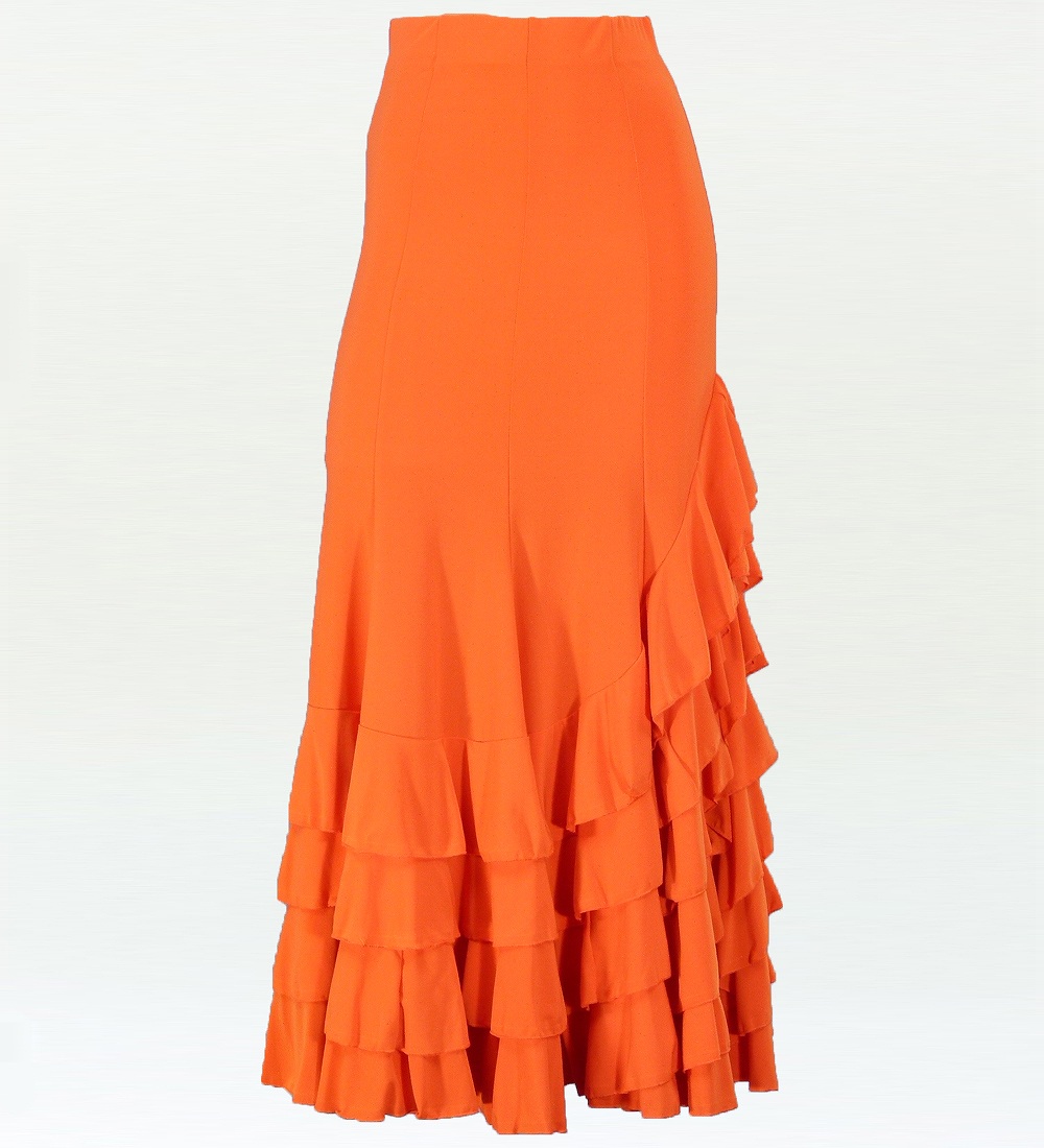 フラメンコ マーメード フリルファルダ スカート オレンジ 2354o