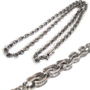 5mm幅 刻印チェーン / ペーパーチェーン ネックレス 50cm シルバー925