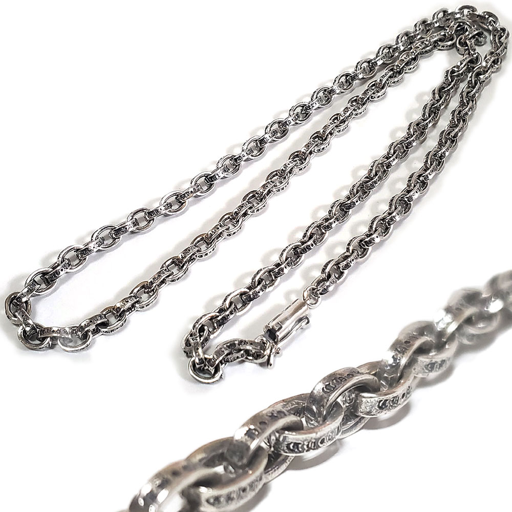 5mm幅 刻印チェーン / ペーパーチェーン ネックレス 61cm シルバー925