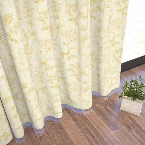 オーダー】遮光3級裏地付 ナチュラル 花柄の形状記憶付 SC37314