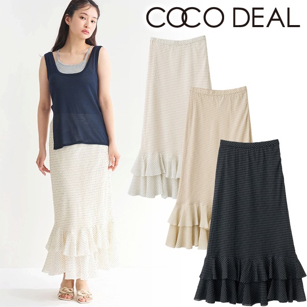 SALE50%OFF】COCODEAL ココディール ドットバイアスナローフリル