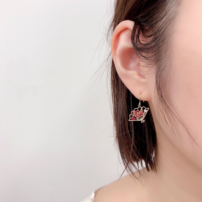 ピアス フック 和風 扇子 折り鶴 | ピアス,ピアス,和風 | Mignon de