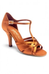 SUPADANCE 1403 ダークタンサテン 7cmフレアヒール レディースラテン