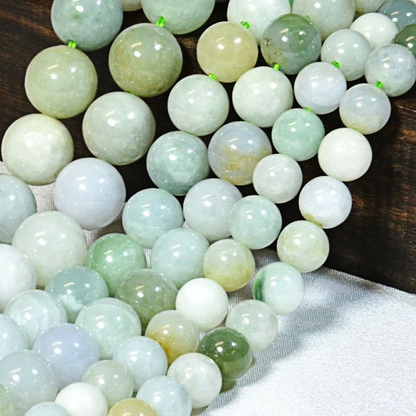 5月誕生石 本翡翠（ヒスイ） 一連 連売り 素材 パーツ 丸玉 | 天然石