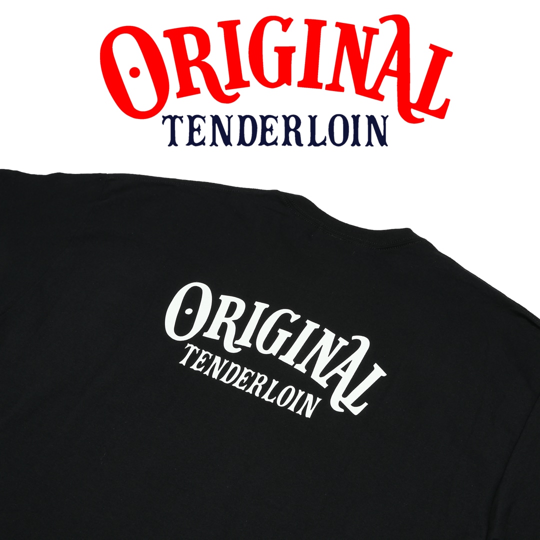 TENDERLOIN LOGO POCKET T-SHIRTS 6.0oz PREMIUM COTTON 100% BLACK