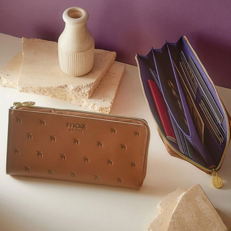 moz 整理上手な牛革長財布BOOK earth brown | 商品カテゴリ一覧,宝島社
