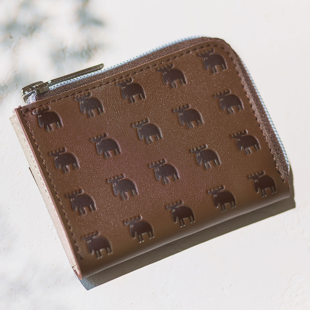 セブンイレブン限定【moz(モズ)牛革コンパクト財布 ダークブラウンver
