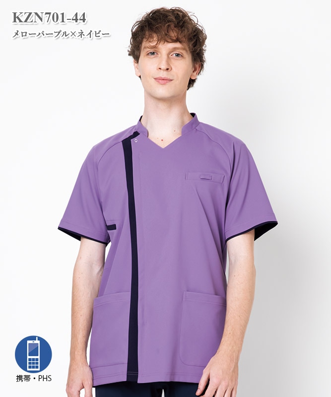 メンズスクラブジャケット半袖[KAZEN製品] KZN701｜THS-白衣通販・販売