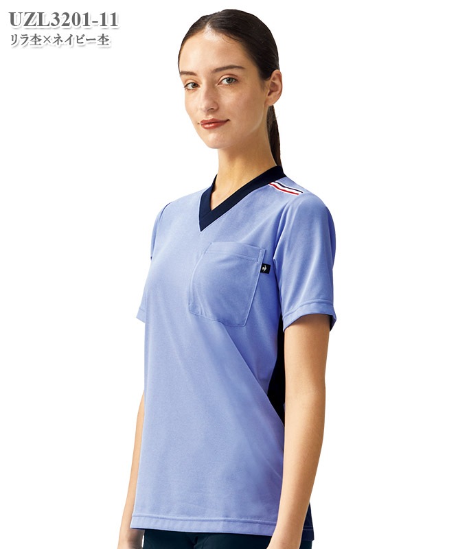 ルコックスポルティフ男女兼用VネックTシャツ半袖[明石S.U.C.製品