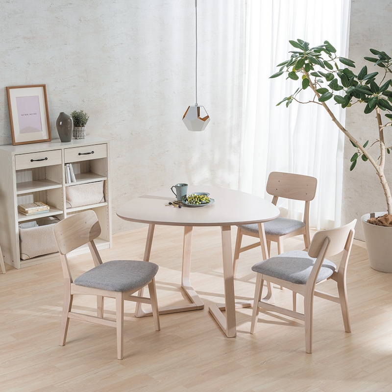 ダイニング4点セット テーブル MICHAEL-クオーレ WH + チェア NI-CE DC