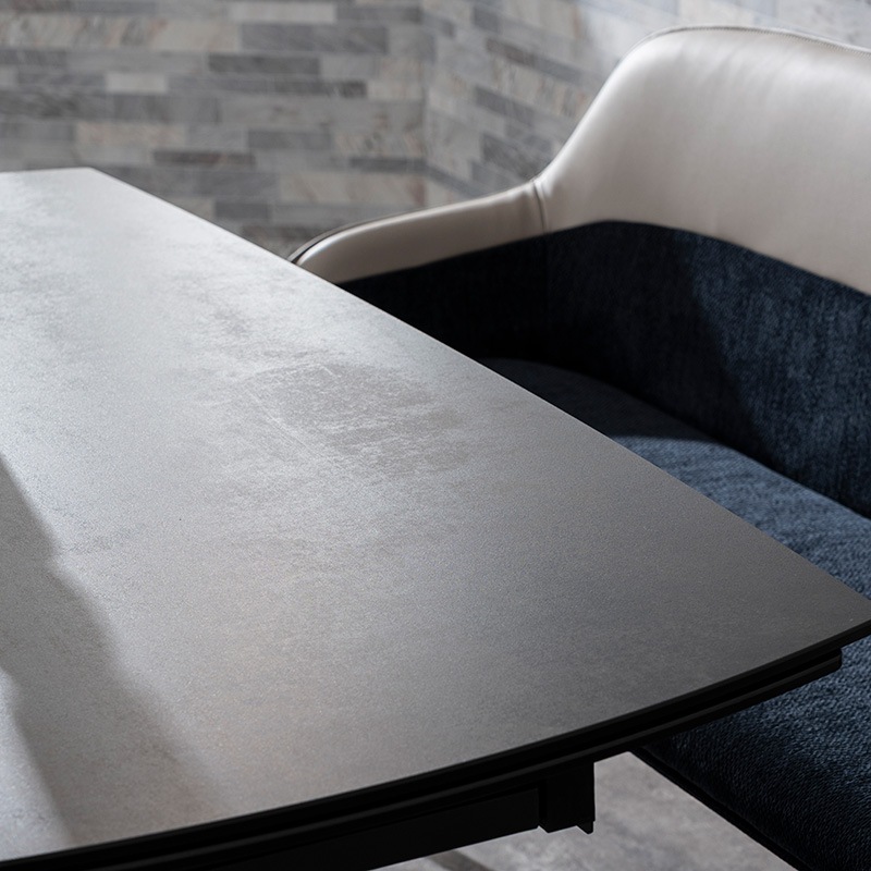 伸長ダイニングセット NICOLA セラミックテーブル 160EXT BK ＋ 回転