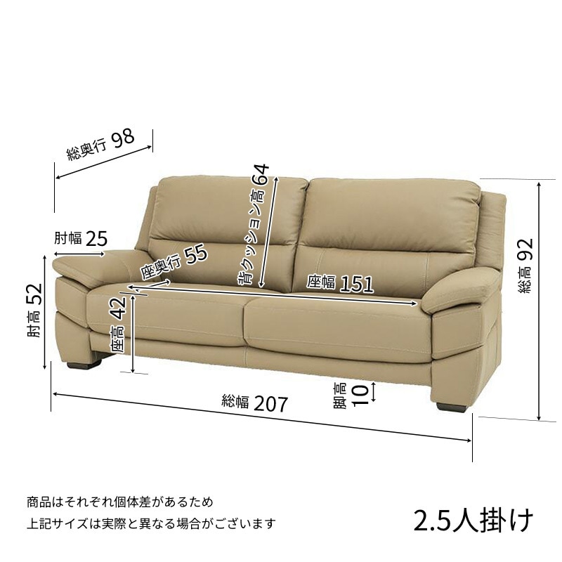 2.5人掛けソファ SLATE/スレイト NW/NW S513E ※2サイズ有【大型商品