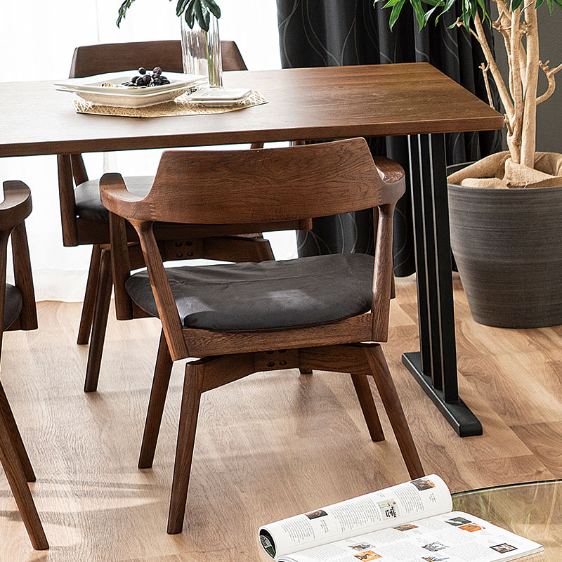 ダイニング5点セット Thor（トール）180 TOP オークBR+スリット脚