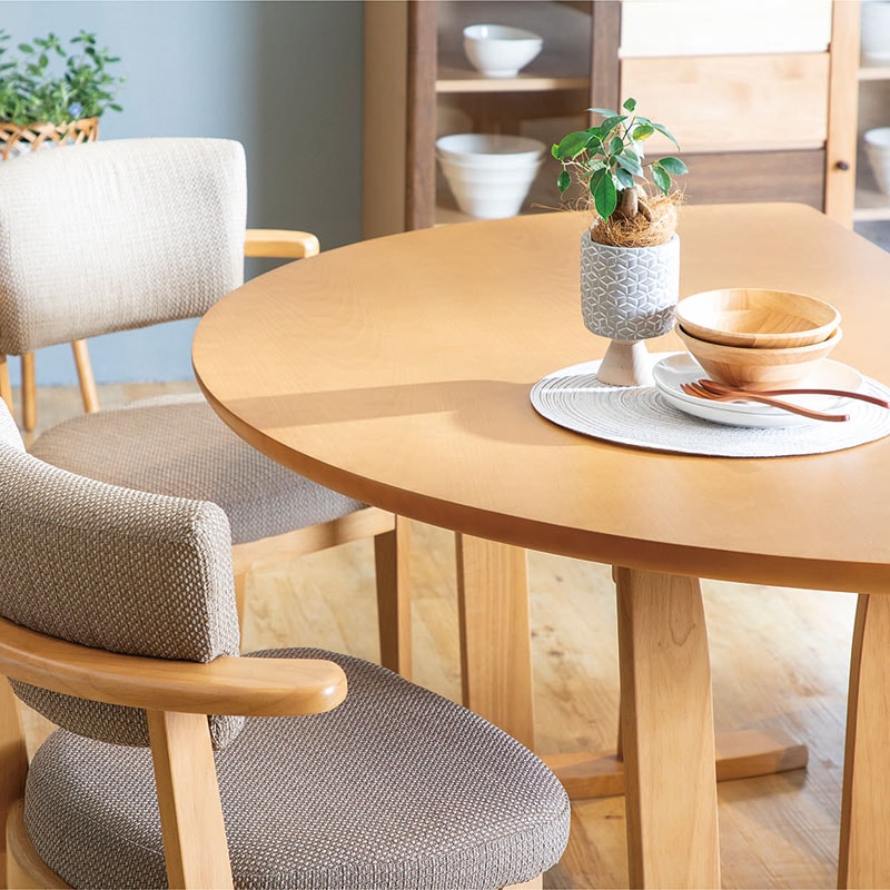 ダイニング4点セット DARTS2 テーブル150半円 + ベンチ + チェア2脚