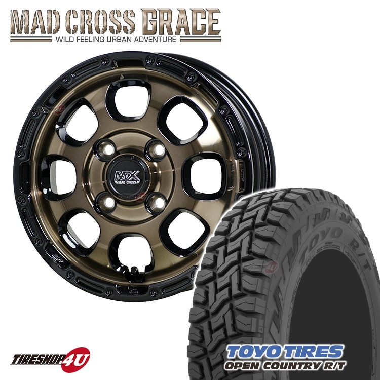 MAD CROSS GRACE 15x4.5J 4/100 +45 ブロンズ BRC/BK TOYO OPEN