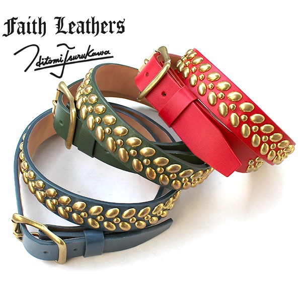 Faith leathers （フェイス レザーズ）】Leather Studs Beltレザー