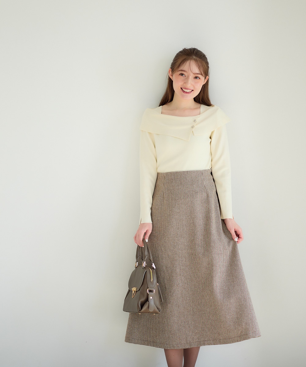 SALE】ガンクラブチェックサイド釦Aラインスカート - 12Twelve Agenda