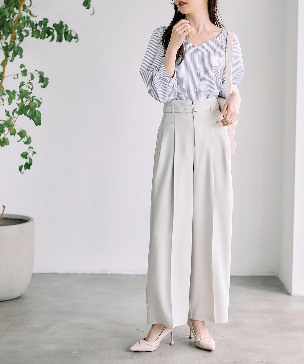 ラメストライプ前後2wayブラウス - 12Twelve Agenda(トゥエルブ