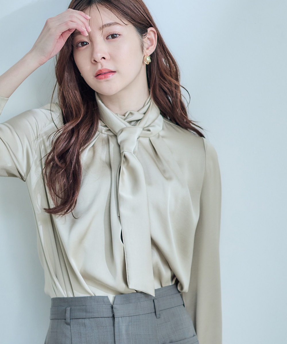 ヴィンテージサテンマルチウェイボウタイブラウス - 12Twelve Agenda