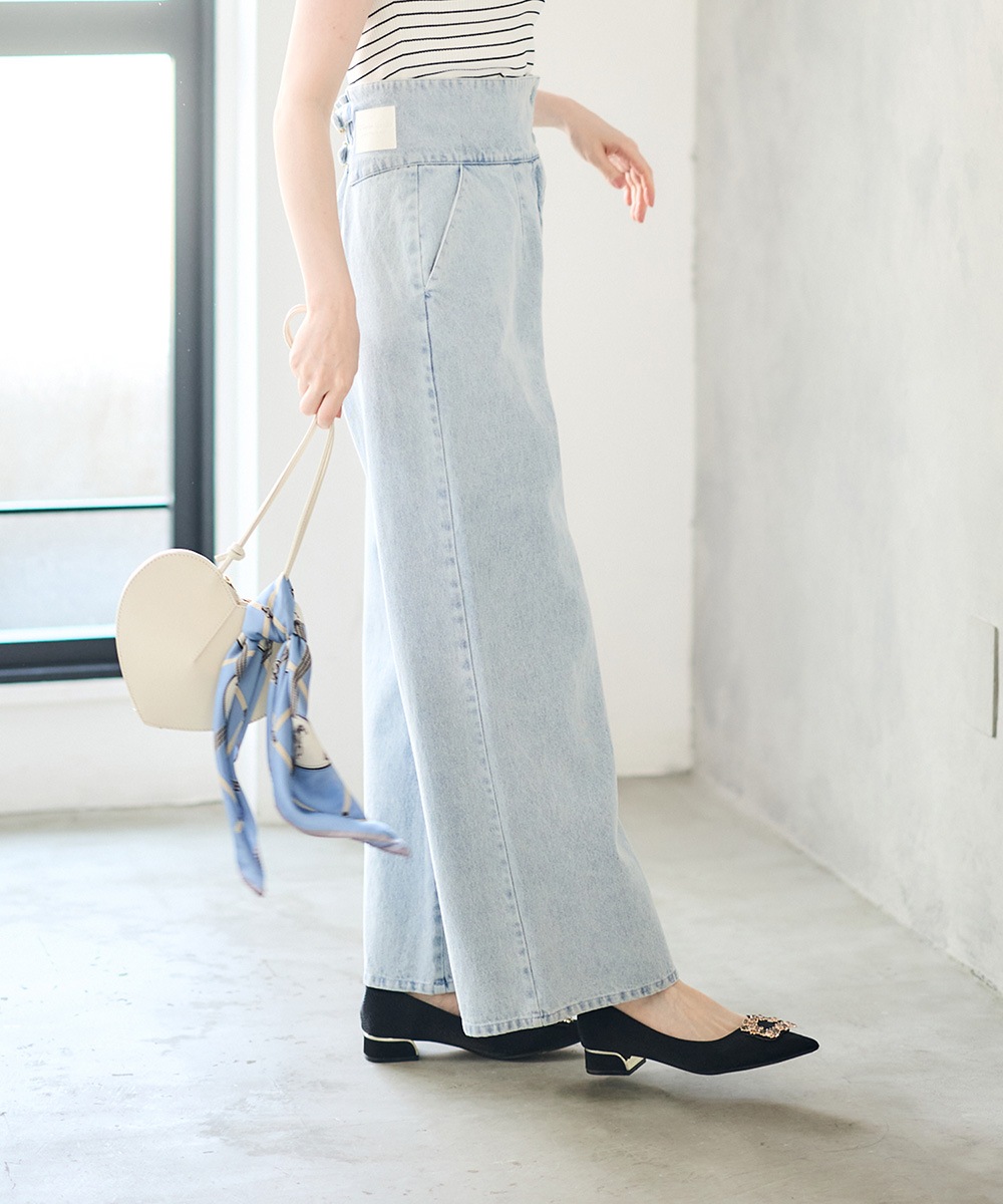 SALE】ハイウエストワイドデニムパンツ - 12Twelve Agenda(トゥエルブ
